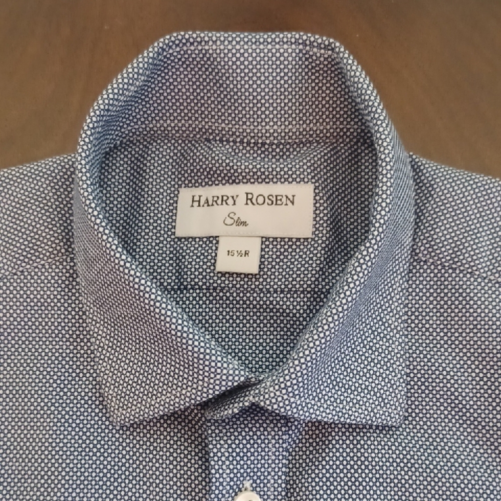 Harry Rosen Checkered Dress Shirt Classic Button-Down 6844